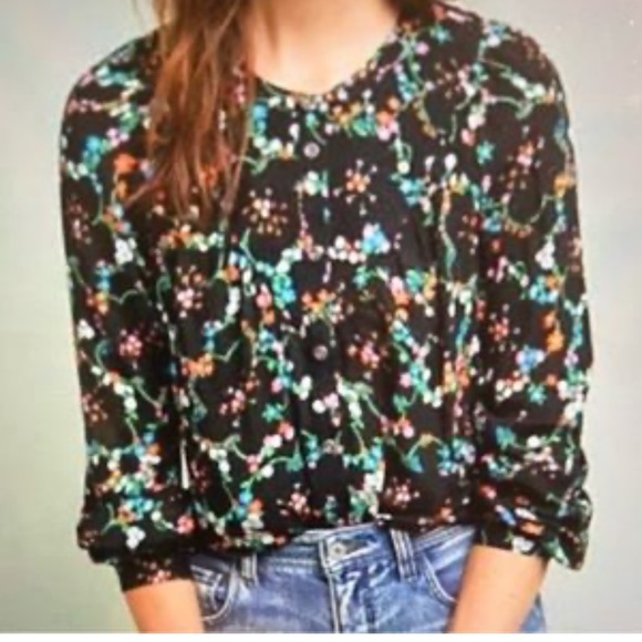 Anthropologie Tops - Anthropologie Maeve Avignon Floral Button Down Blouse Top